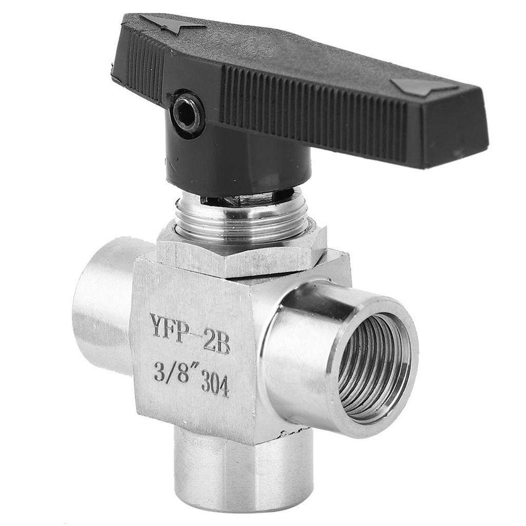 3 Way Ball Valve BSPP Female Thread Stainless Steel Valve for Water Pipe Flow ControlBSPP 38in