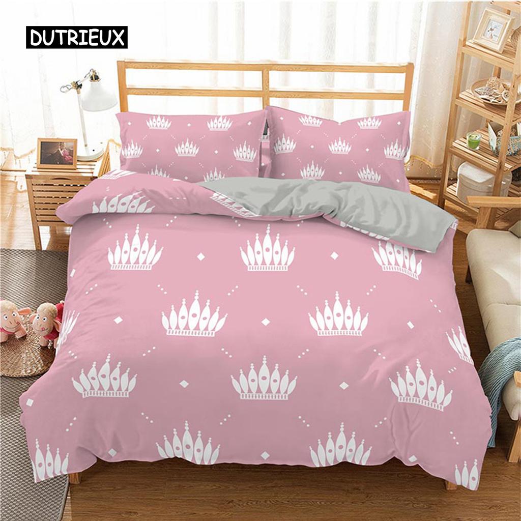 Comforter Lovely Pink Bedding Set 140X200 For Girl Bedroom Bed Single Double Size(No Sheet)