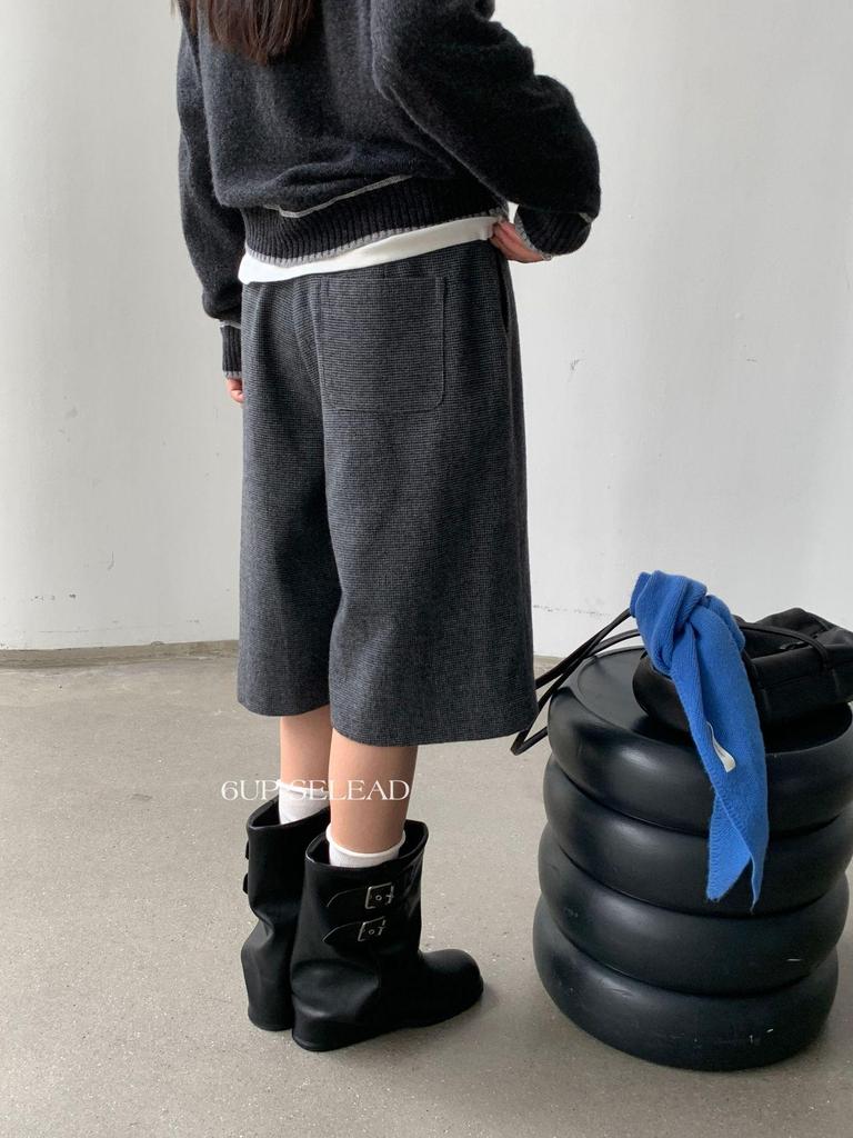 6UP Autumn Korean Wool Plaid Slimming Textured Casual Women's Shorts