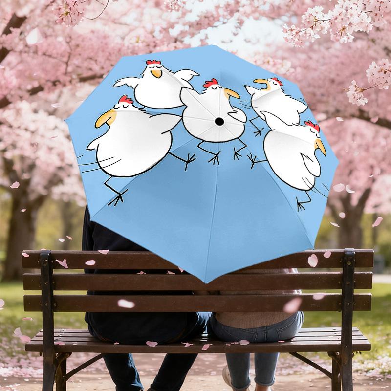 1PC chicken dance Umbrella-8-Rib Reinforced, Automatic Open, Lightweight & Durable, Cute Fashion Accessory for Outdoor-P103
