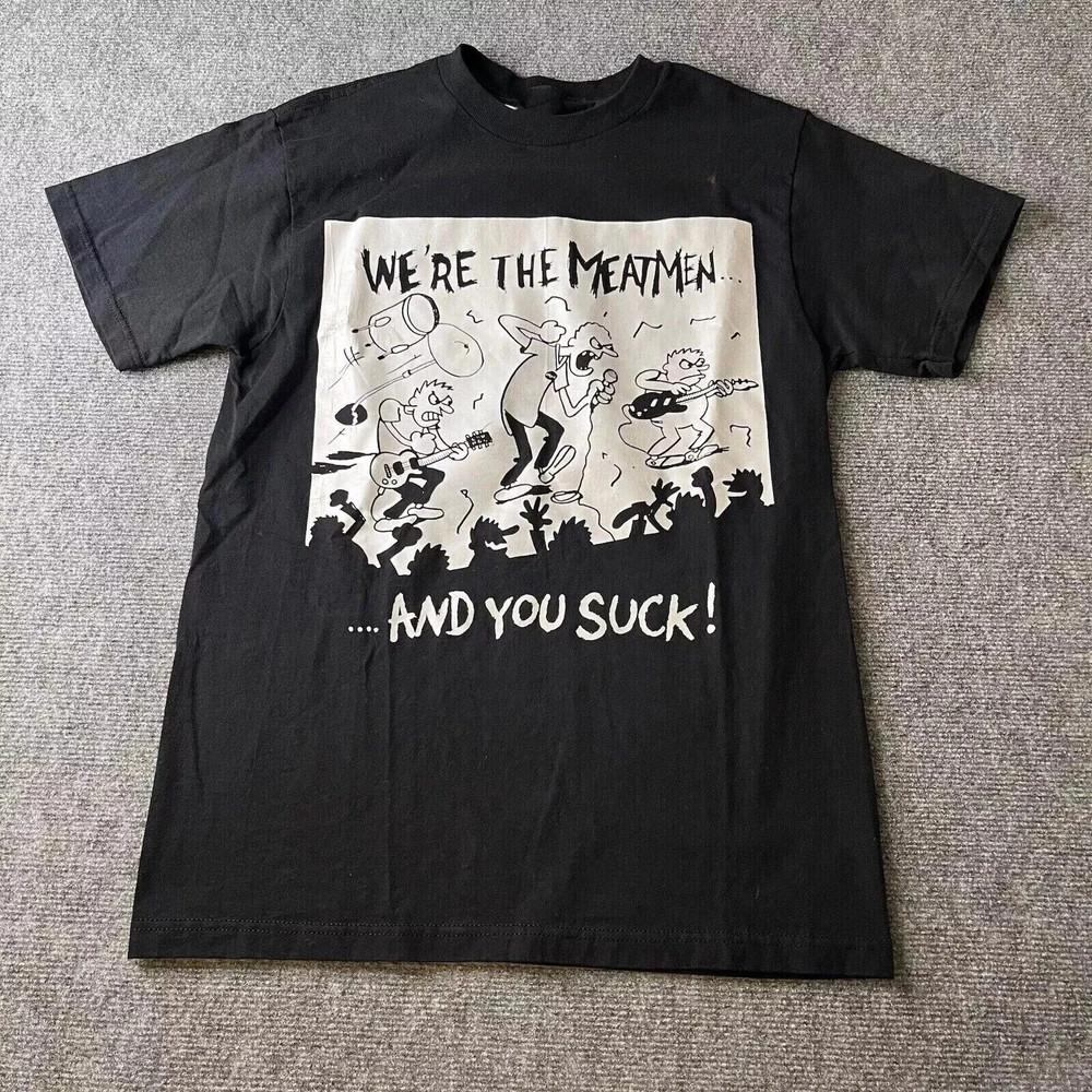 We Are The Meatmen And You Suck Black Cotton  Full Size S-5XL Unisex T-Shirt S