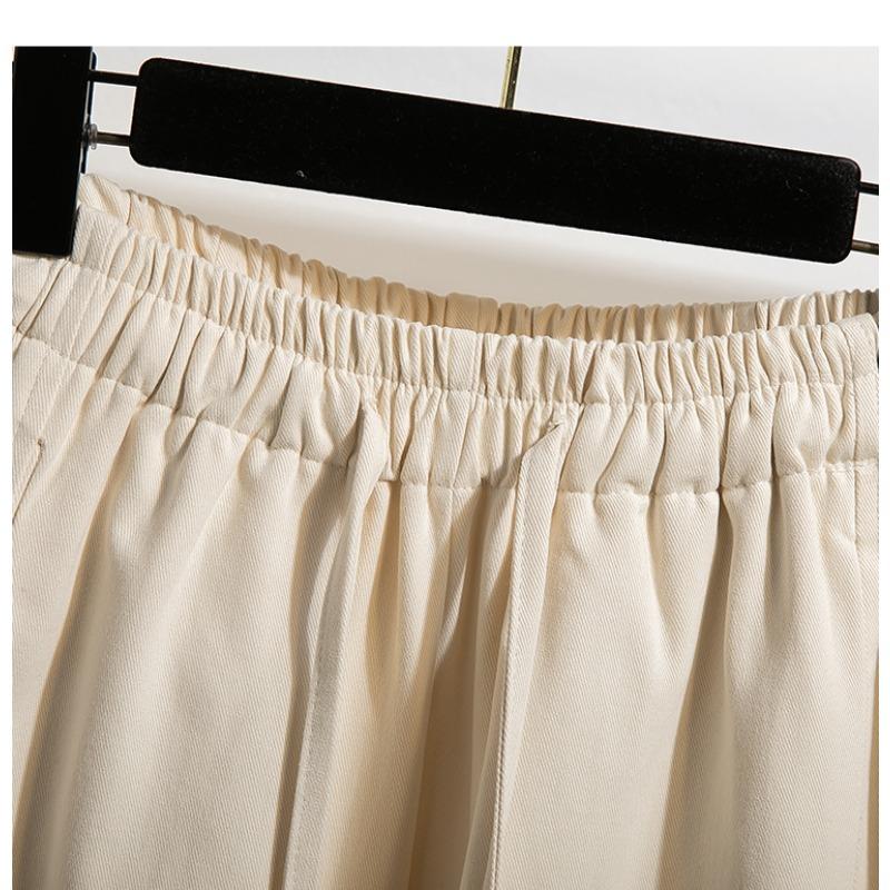 DIMANAF 2026 Spring Summer New Plus Size Women Long Pants Cotton Loose Casual Elastic Waist Fashion Lady Bottoms Clothing
