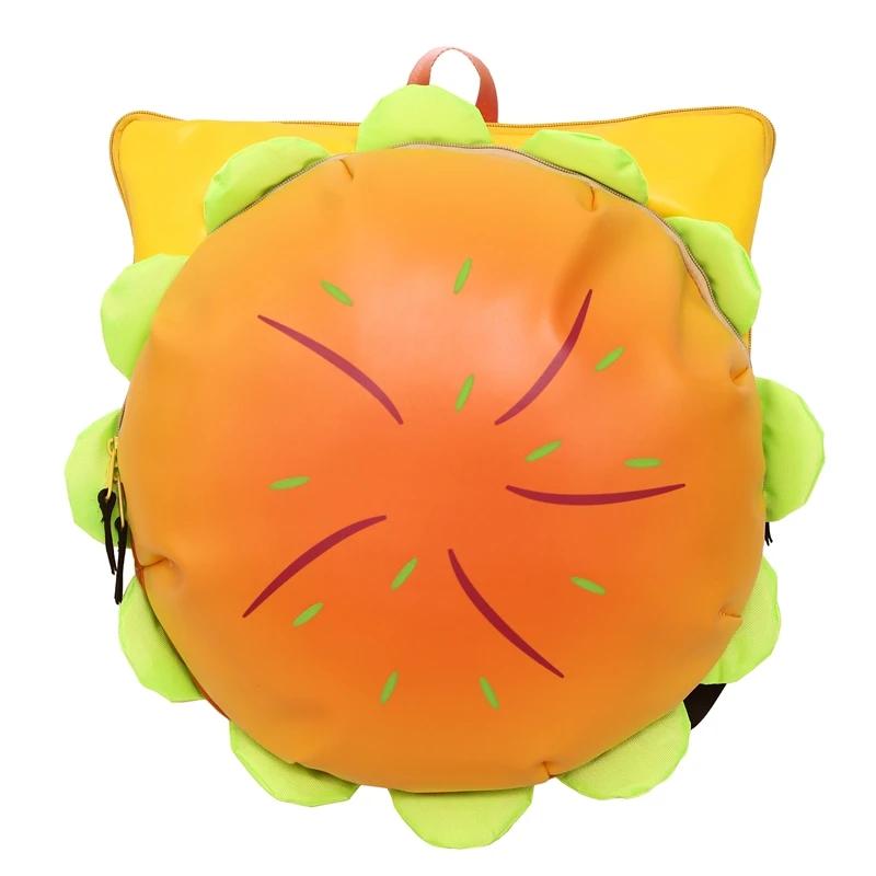 

1pcs Interesting Cartoon Multi-Layer Hamburger Backpack Large Capacity Outdoor Travel Casual Backpack жовтий