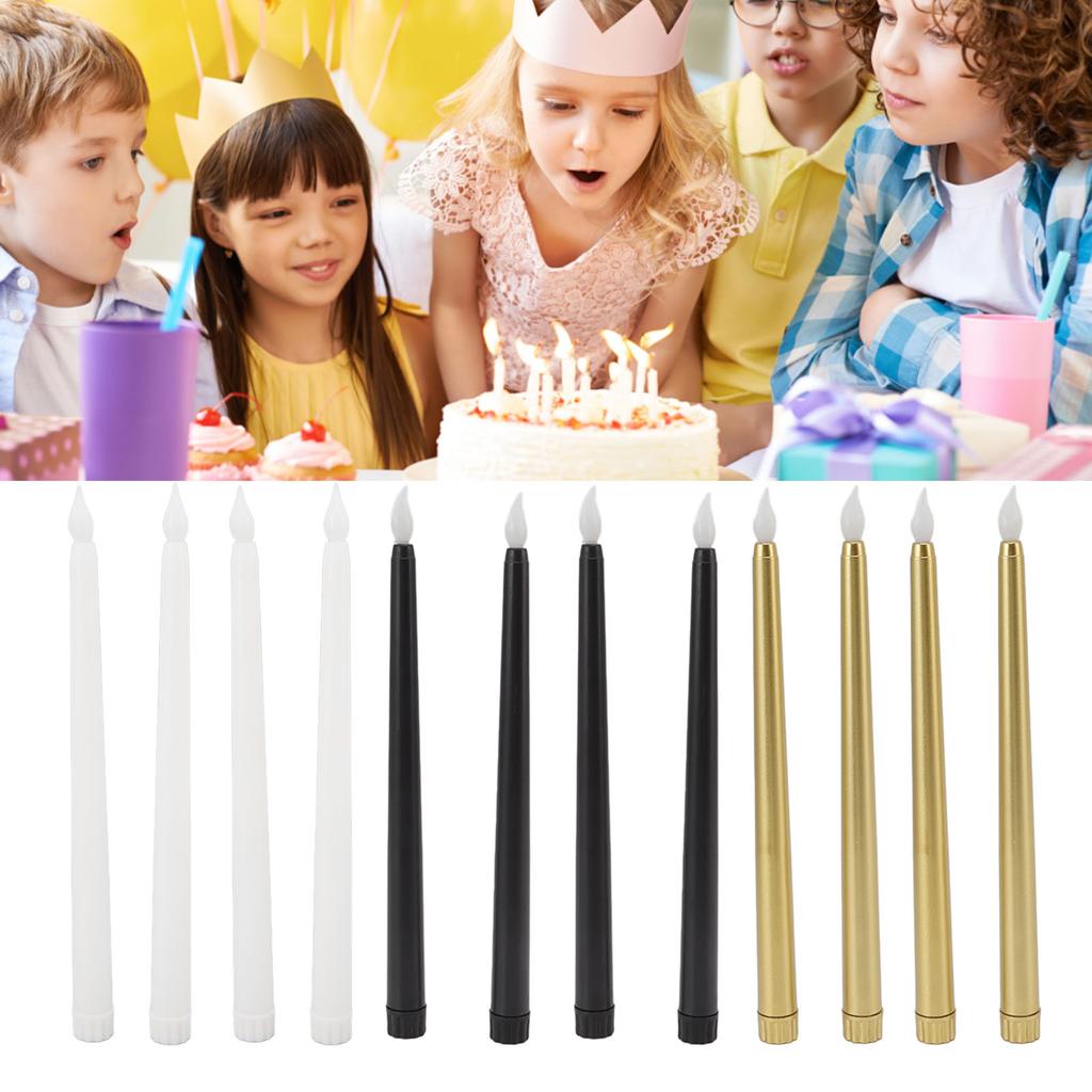 4 Pcs LED Candles Smoke  Flameless Safe Environmentally Friendly Warm Light Electric LED Taper C