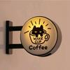 Coffee Lamp Refrigerator Magnet 3D Vintage Coffee Shop Light Fridge Magnet Cabinet Locker Whiteboard Decoration Coffee Lovers Gift