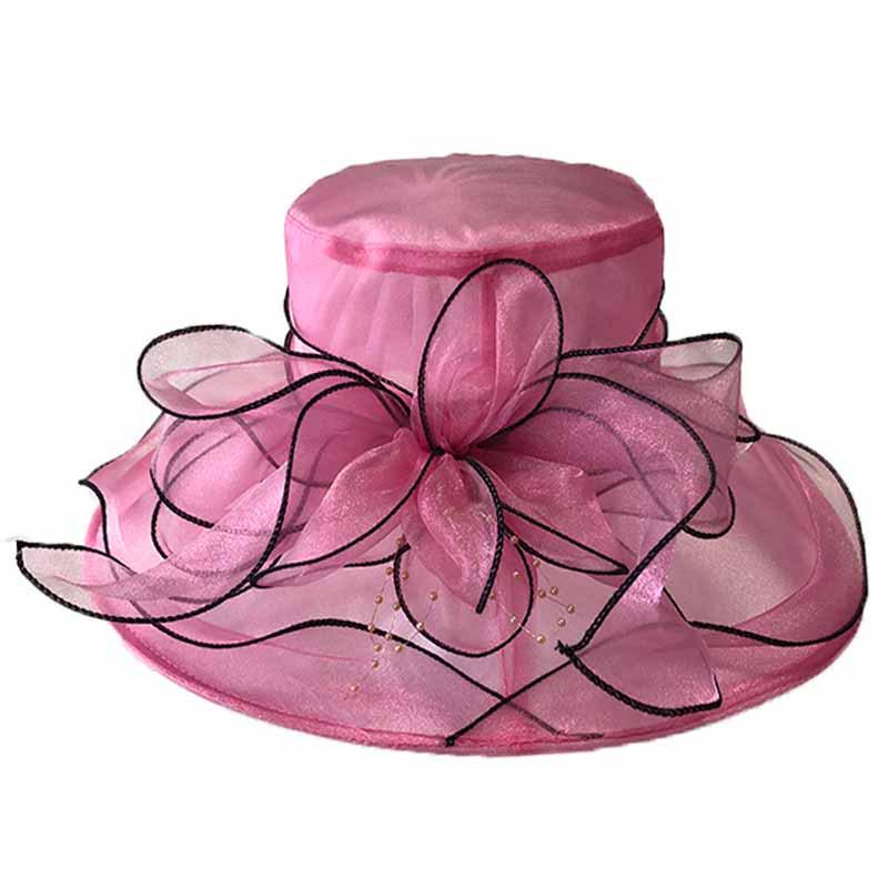 Damen Europäischer & Amerikanischer Sommer Hut mit breiter Krempe Organza Netz Sonnenhut