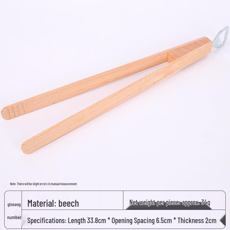 Bamboo Anti-Scald BBQ & Dessert Tongs with Long Handle