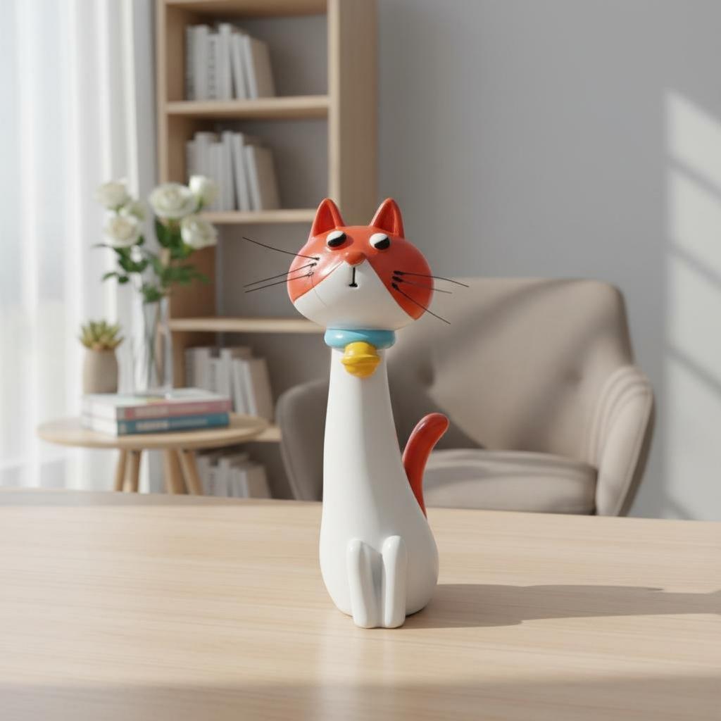 Quirky Vase Cute Design Cartoon Flower Holder Stretched Neck Creature Planter Premium Resin House Decoration