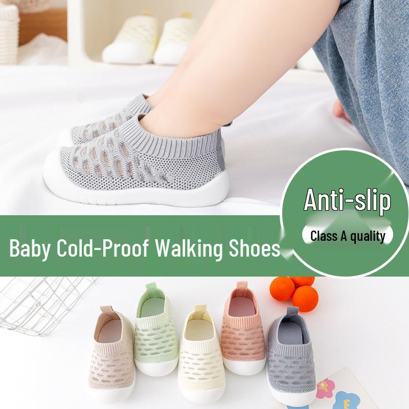 Infant Non-Slip Soft Sole Breathable Sock Shoes, Slip-On First Walkers for Boys and Girls