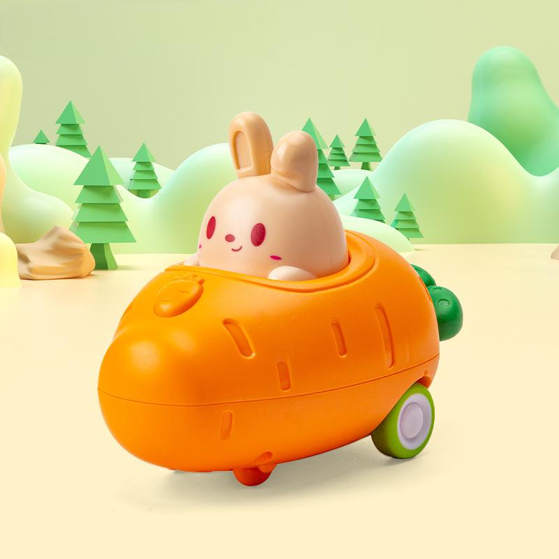 Baby Animal Car Toys Toddler Press and Go Toy Cars Wind-up Cars Bunny Rabbit Airplane Vehicles for Easter for Toddler Kids
