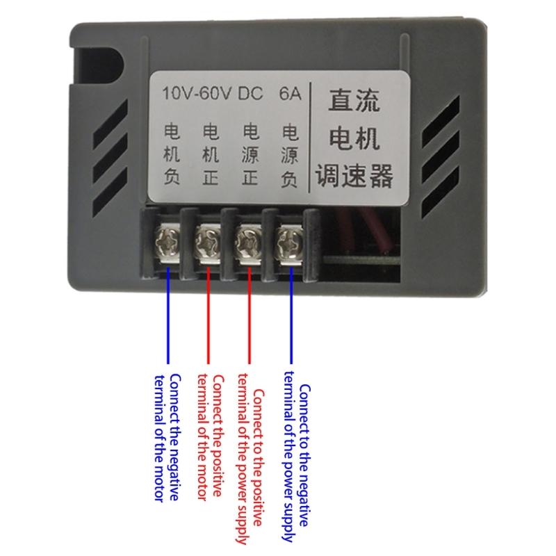 Strong Motor Speed Regulator with Inversable Function 10 To 60V 6A Brushed Motor Controllers ABS for Packaging