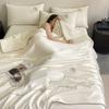 Washed Ice Blanket Four- Airable Cover Machine Washable Tencel Silk Double Bed Quilt Three-Piece Set Summer
