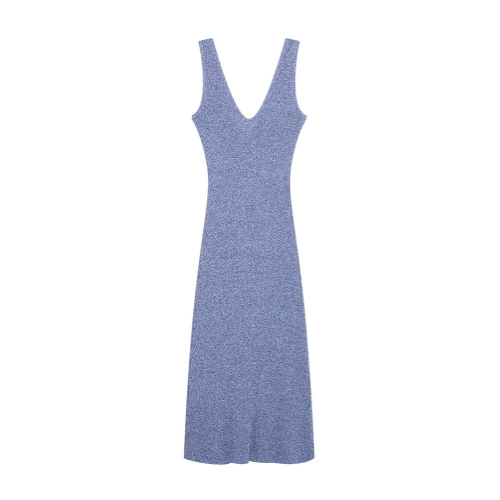 Spring/Summer 2025 Women's Sleeveless V-Neck Slim Fit Casual Dress - Minimalist Vacation Style
