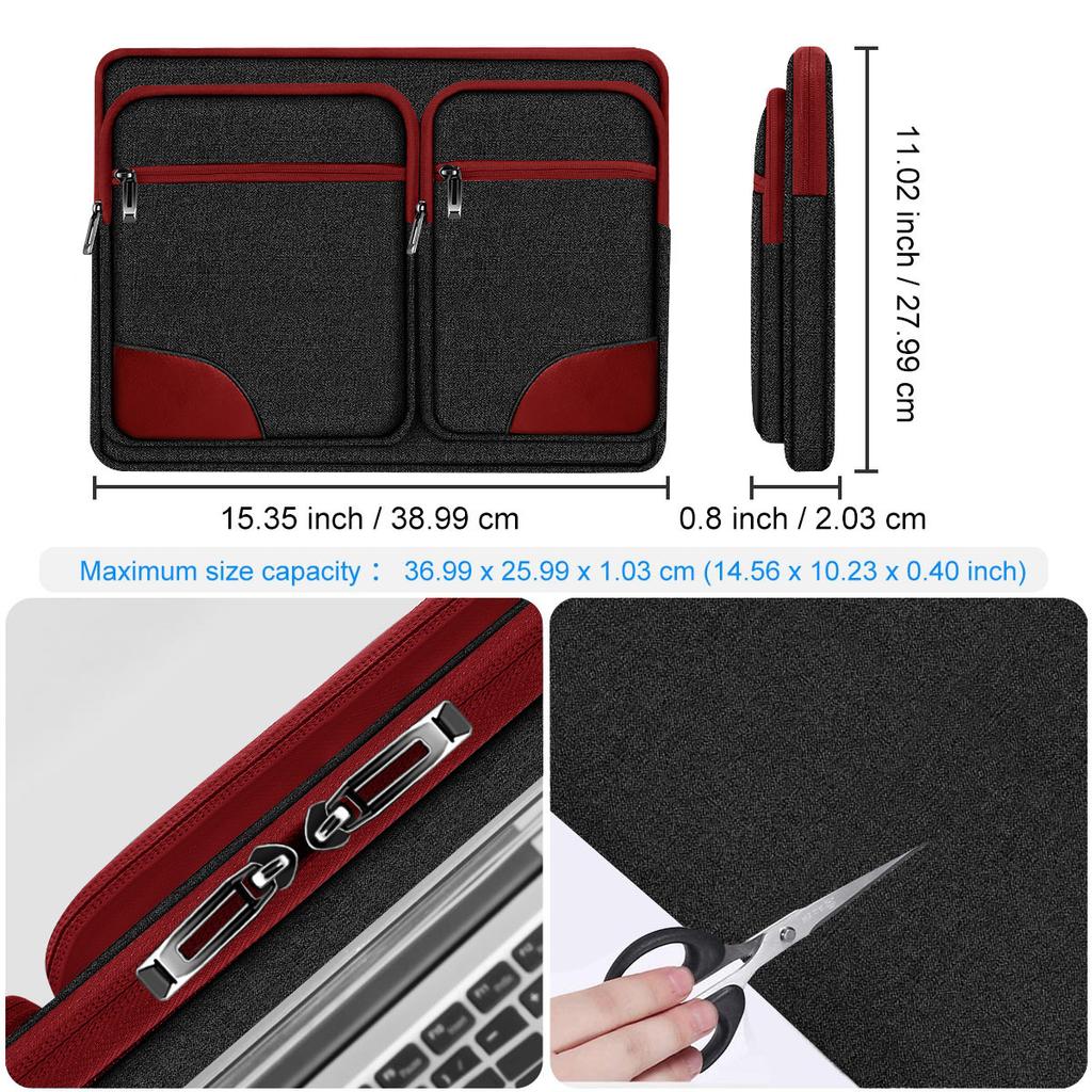 15-inch Multi-pocket Laptop Waterproof and Shockproof Protective Inner Sleeve