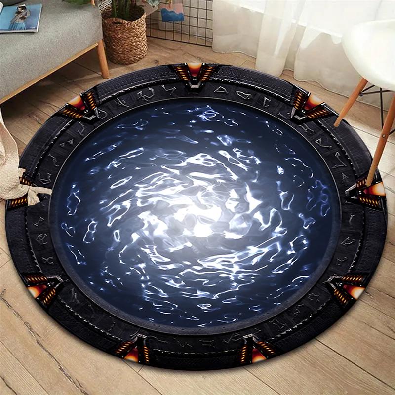 Alfombra Redonda para Zona de Cruce de Vórtice, Alfombra para Sala de Estar, Dormitorio, Sofá, Sala de Juegos, Decoración, Felpudo Antideslizante