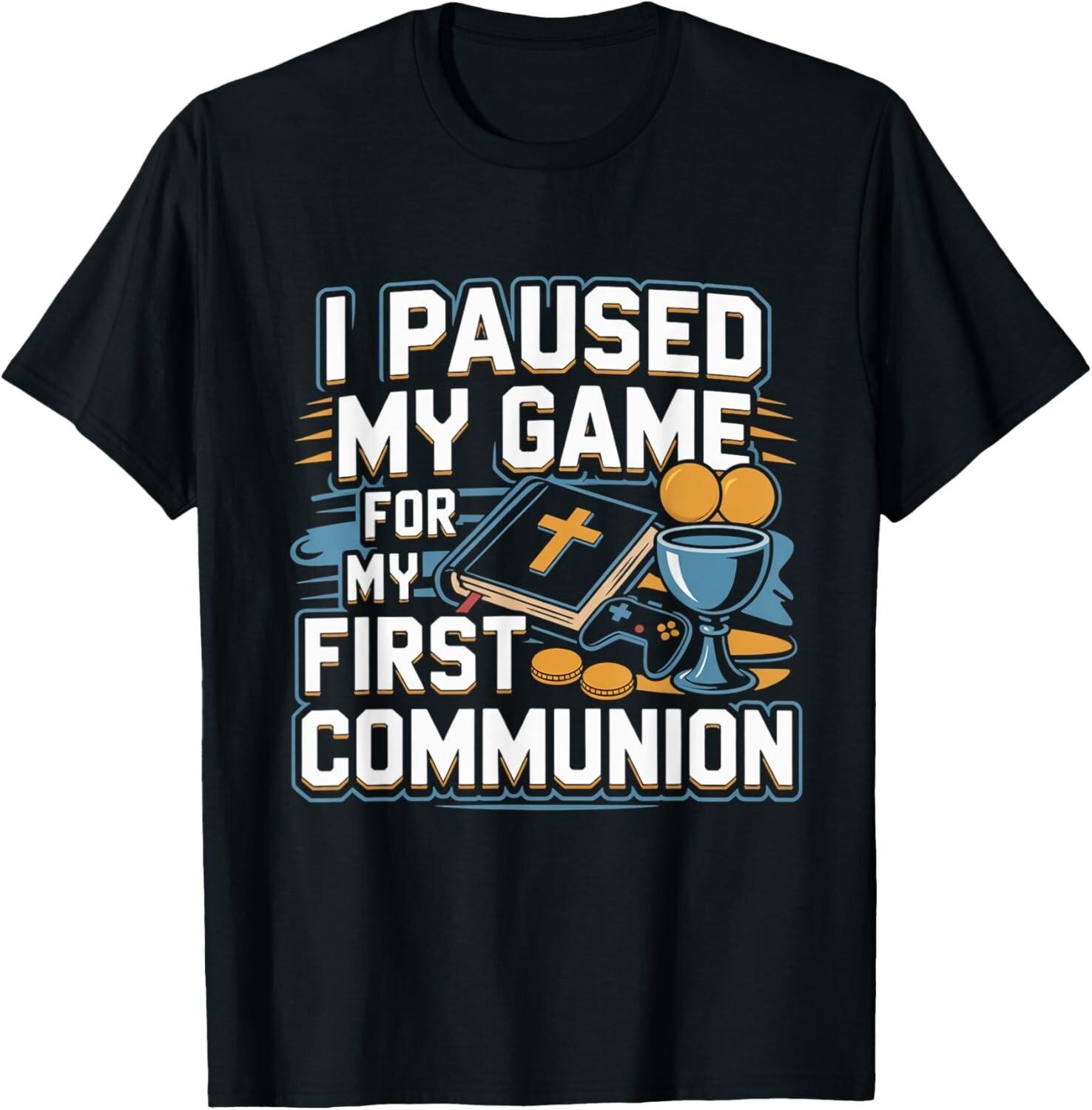 My first communion video game controller gifts boys girls T-Shirt Mens Womens Tees Top unisex T-Shirt Mens Womens Tees Top S