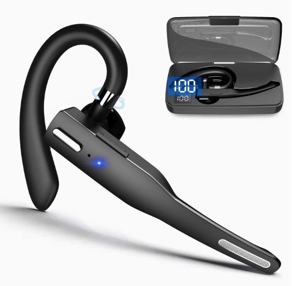 Smart Noise-Cancelling Wireless Bluetooth Earphone for Business Calls (Single Ear with AI Translation)