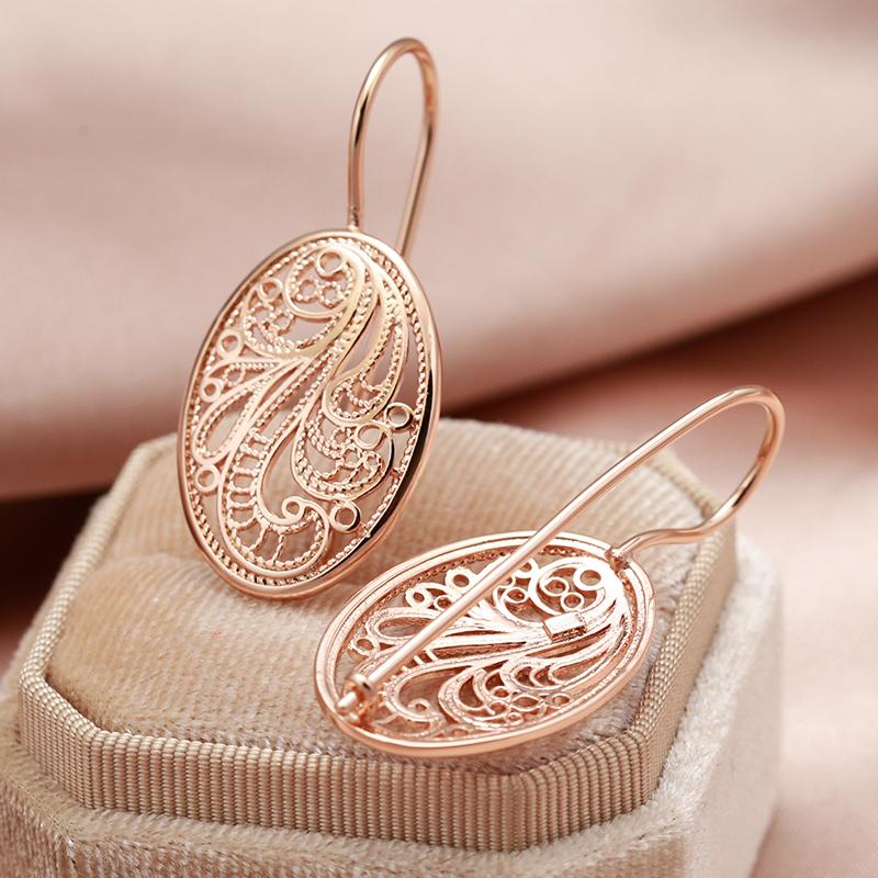 Store ovale dingle etniske øredobber for kvinner Vintage tekstur Piercing smykker