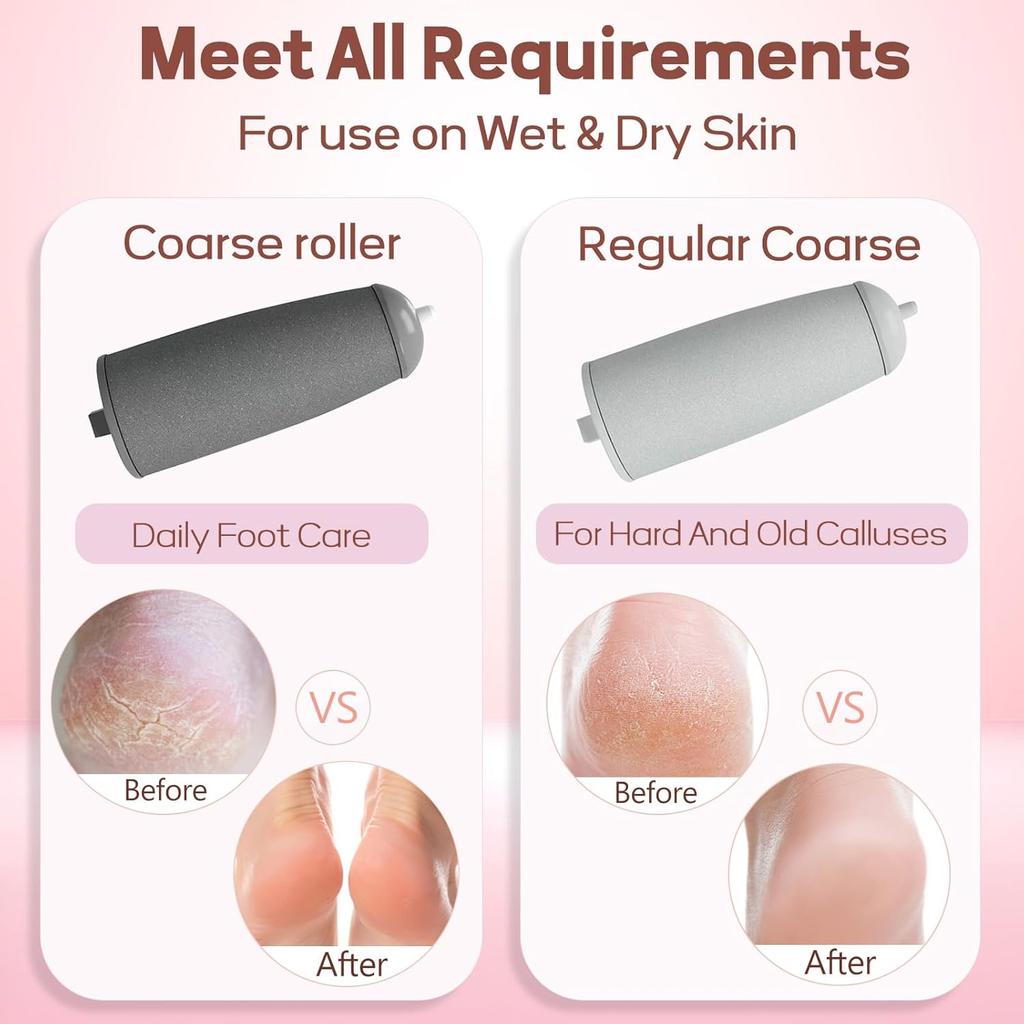 Electric Foot Callus Remover, Callus Remover for Feet Rechargeable Portable Pedicure Tool Kit, Smooth Pedicure Wand for Feet Care, Removes Dry Hard &