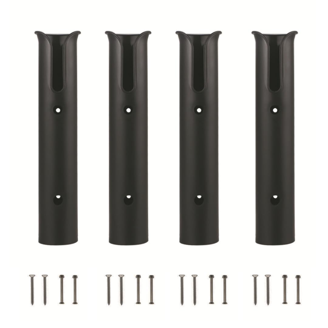 

Kachar Rod Holder, Rod Stand, Fishing Rod Holder for Boats, Fishing Rods, and Kayaks (Black, Single, Set of 4)