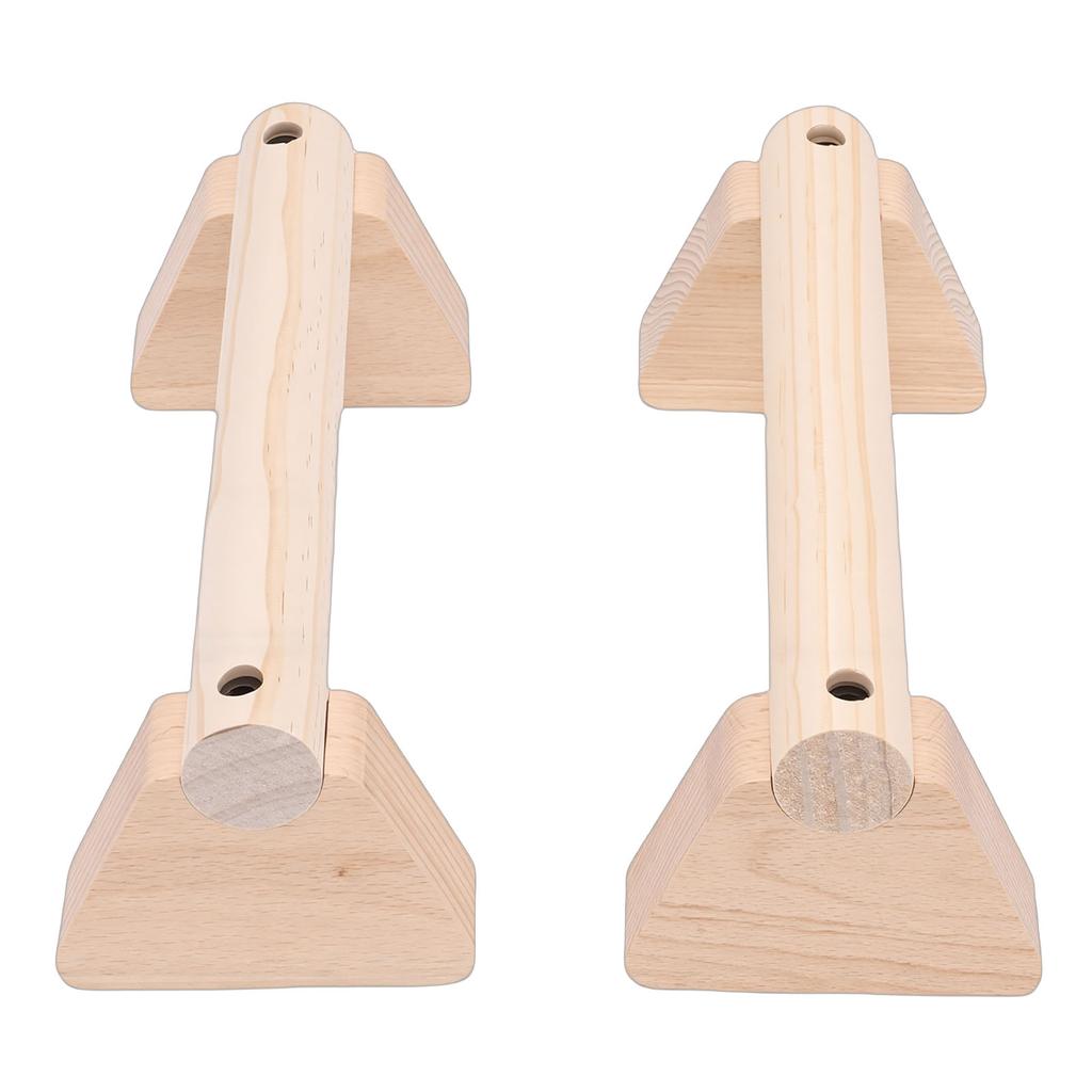 2Pcs Beech Wood Push Up Bars Stand Wooden Balance Beam Exercise Equipment for Home Use 25cm 9.8in