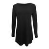 Women's Fashionable Solid Color Round Neck Long Sleeved Loose Dress