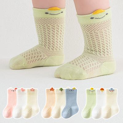 3 Pairs Newborn Socks Mesh Cute Cartoon Baby Socks Summer Cool Kids Socks Cotton Soft Socks For Baby Accessories Newborn