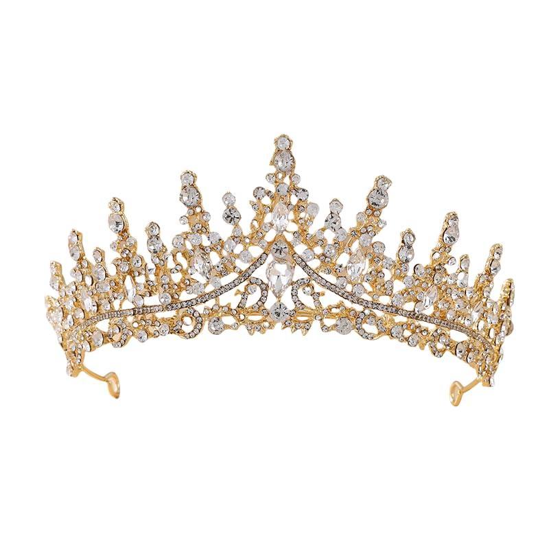 Bridal Hair Accessories Tiara for Women and Girls Shining Gemstone Crowns At Wedding Pageant Party (Blue)
