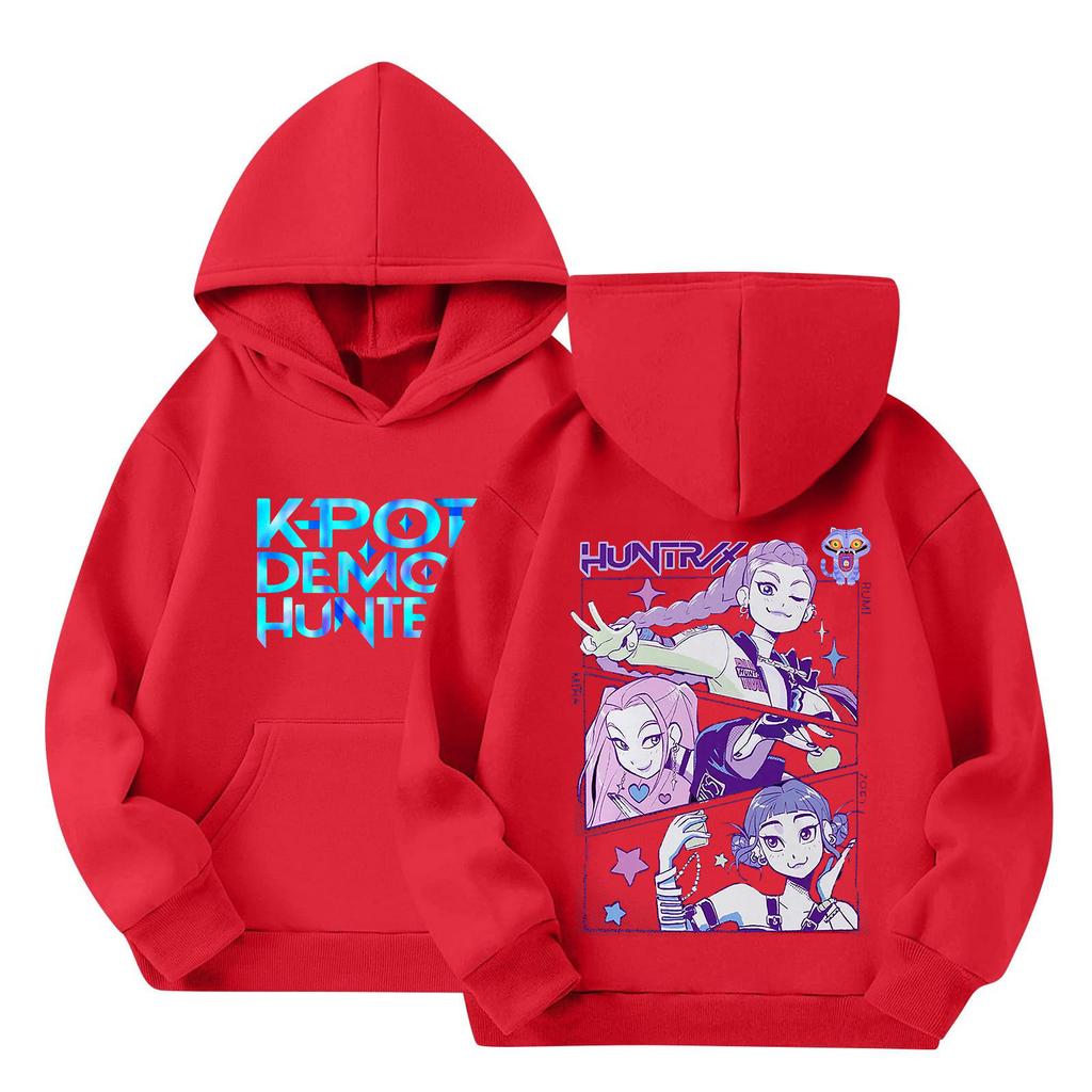Kids' Long Sleeve Loose Pullover Letter Print Drawstring Hooded Sweatshirt