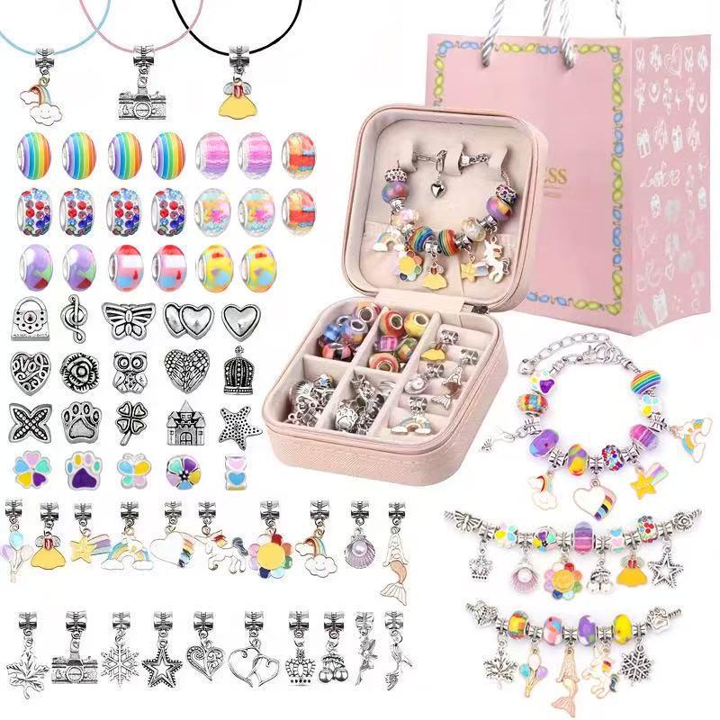 DIY Handmade Crystal Bead Bracelet Set for Kids - Jewelry Craft Kit & Festival Gift