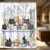 1pc Playful Cat Shower Curtain - Whimsical Polyester Bathroom Decor with Nine Adorable Cats In Bathtub Surrounded by Bubbles