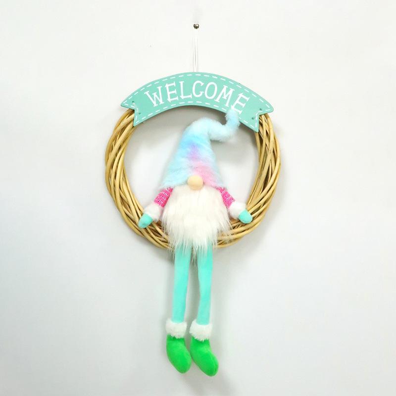 Telescopic long-legged plush doll creative Christmas ornament ornament cartoon Santa Claus shape fabric doll