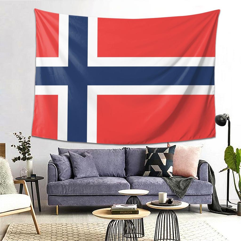 Norway Flag Tapestry Decoration Art Aesthetic Tapestries for Living Room Bedroom Home Wall Cloth Wall Hanging