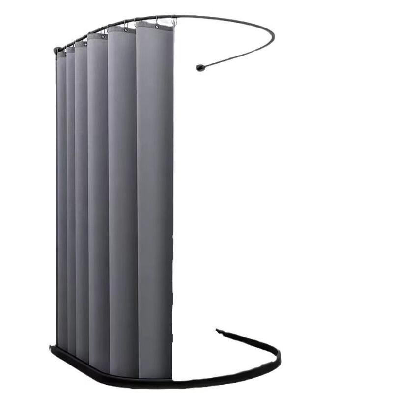 No-Drill Curved U-Shaped Shower Curtain Set