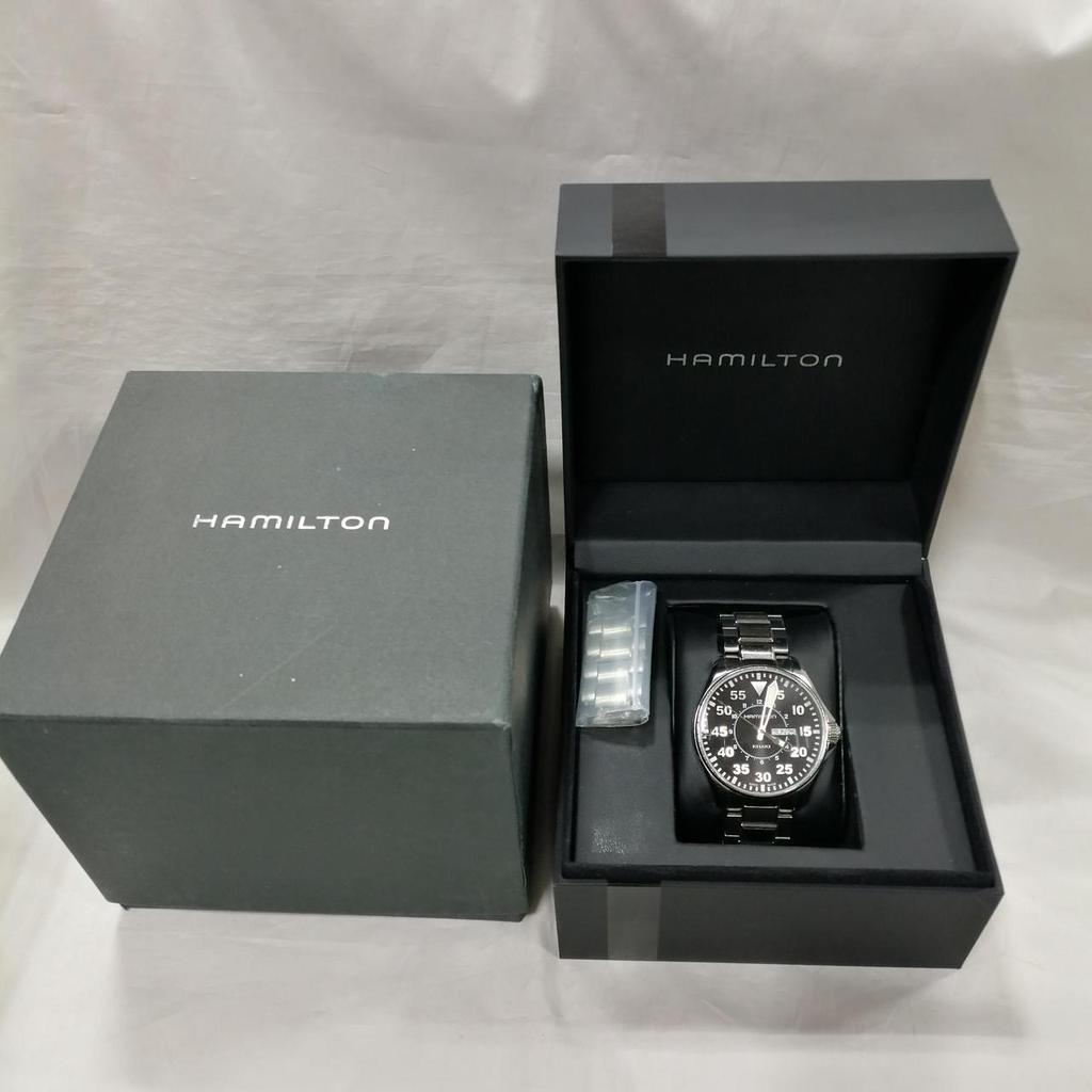 Used HAMILTON H64611135 Silver X Black Khaki Aviation Quartz