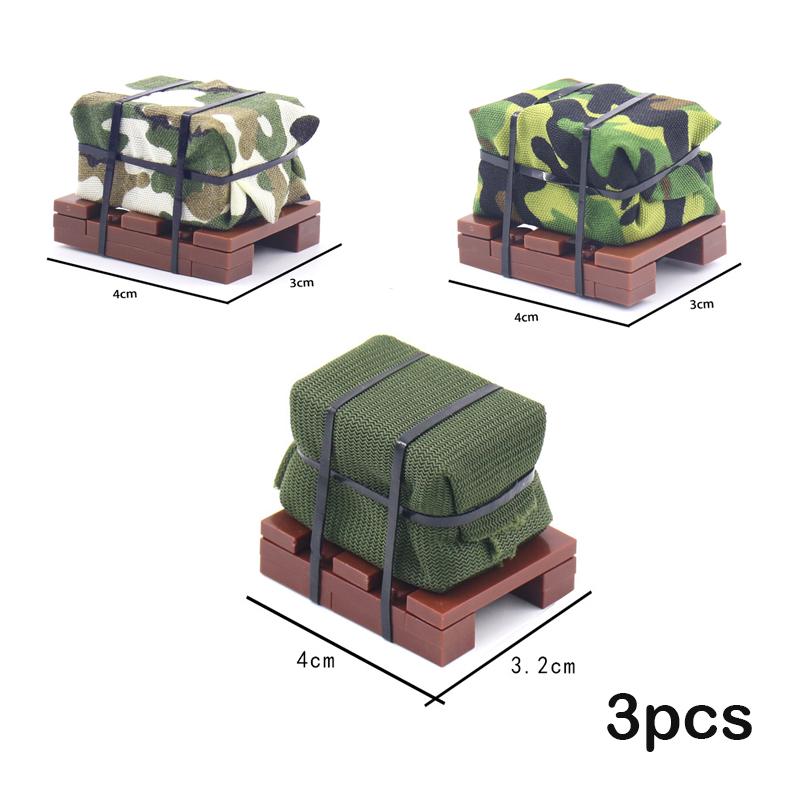 MOC airdrop box spray painted bazooka two-color olive green bronze weapon equipment small particle construction block accessories