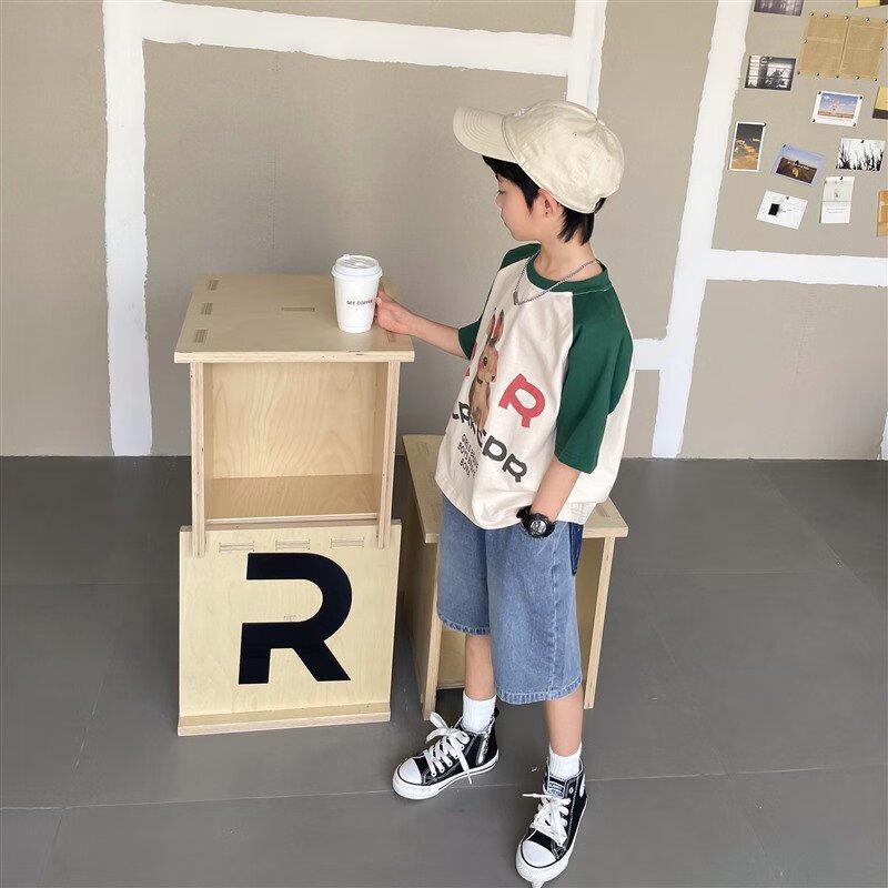 Boys' Summer Mid-Length Denim Shorts
