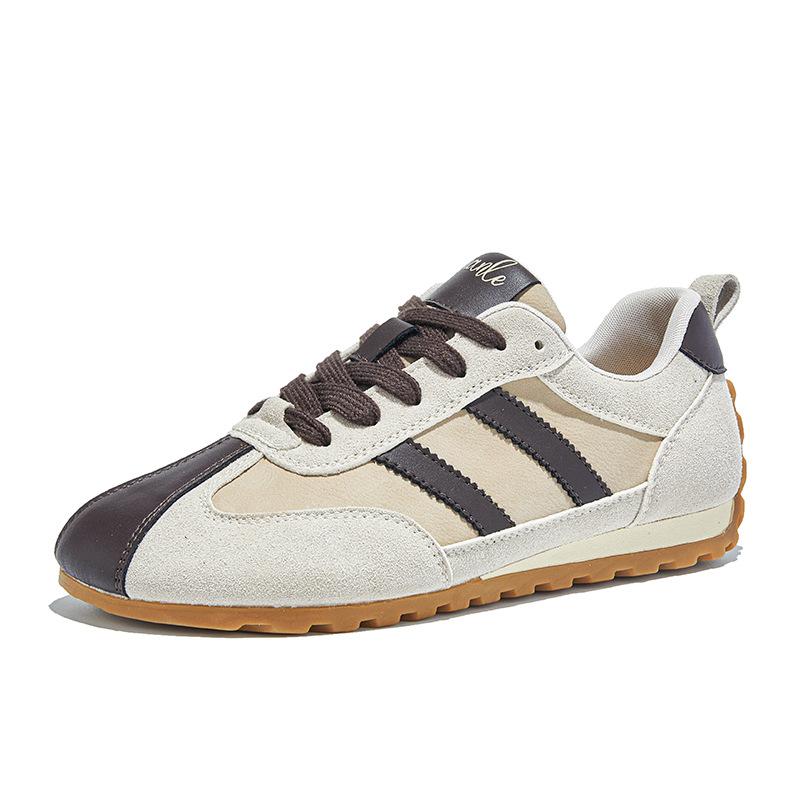 Leather retro German training shoes women's 2025 autumn new shoes women's shoes versatile flat-soled sports shoes casual Forrest Gump shoes