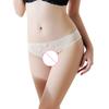 Sexy Lace Flower Open Crotch G-string Women's Low Waist Briefs Underwear Thong