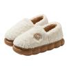 Plush Bag and Cotton Shoes, Indoor Home Use In Autumn and Winter, Plush Thick-soled Warm Wool Drag Couple Cotton Slippers