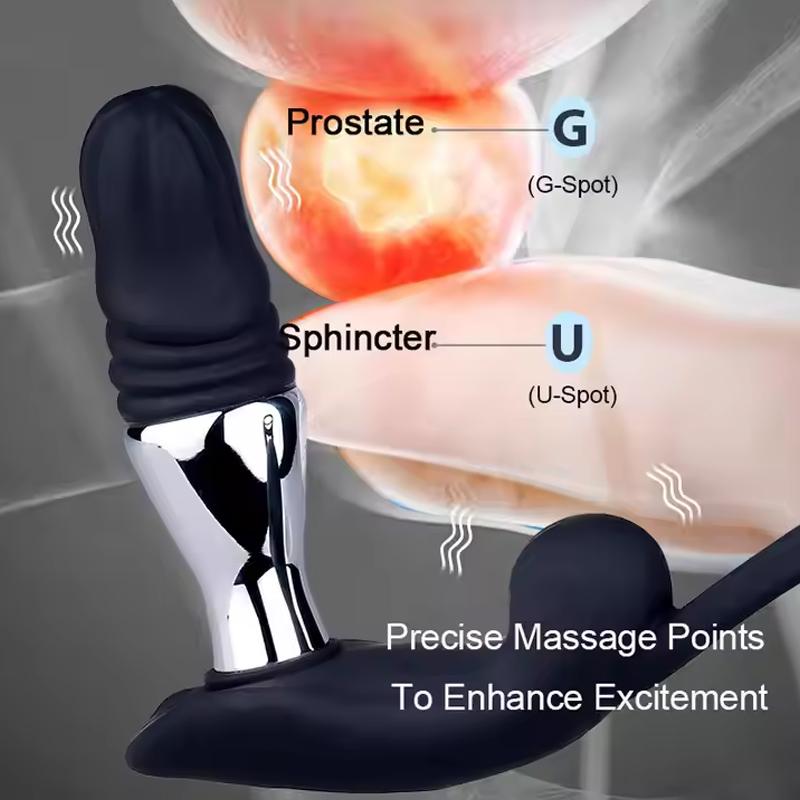 Prostate Massager for Men, Vibrating & Electric Shock with Remote Control, Stretching Anal Stimulator, Male Masturbation Sex Toy