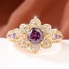 Vintage Floral  Zircon Ring In Rose Gold Color for Women Elegant Occasions