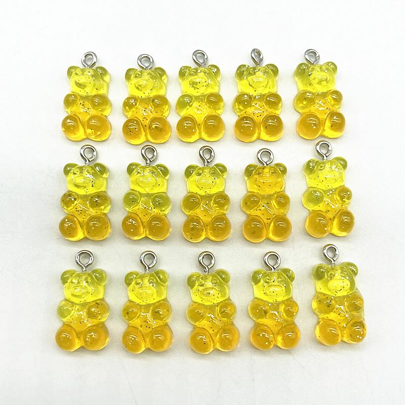 10Pcs Candy Bear Pendant Charms for Necklace Bracelet Earrings Jewelry Making Diy Findings Resin Bears Christmas Making