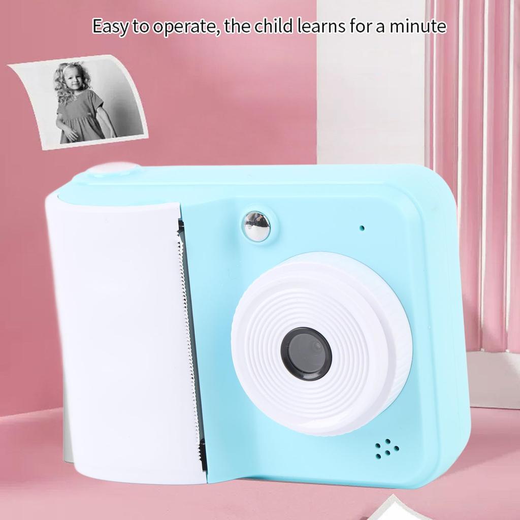 Kids' Instant Print Camera, 48MP HD 1080p Digital Camera with Print Paper for Boys and Girls Ages 3-12, Toy Camera for Toddlers (Blue, 0.6mm Thick)