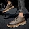 Nové Pánské Boty z Pravé Kůže Svršek z Hovězí Kůže Odolná Podrážka Šněrovací Podzimní Zimní Boty Denní Volnočasová Venkovní Obuv Pro Muže