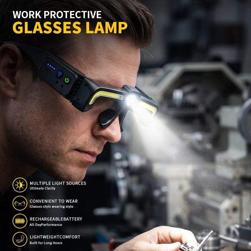 Induction Led Glasses Headlight Rechargeable Type-C Waterproof Lightweight Work Lamp For Car Maintenance Repair