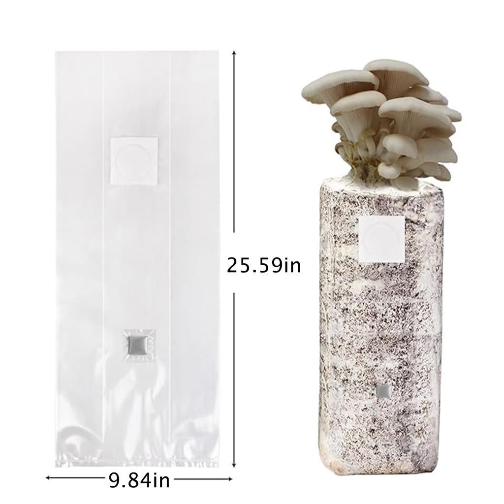 5pcs Mushroom Spawn Grow Bag W/Self-Healing Injection Port Filter Patch Autoclaving Substrate Mushroom Spawn Bag