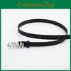 Caterpillar Leather White Buckle Belt Womens Smooth Buckle Black Accessory