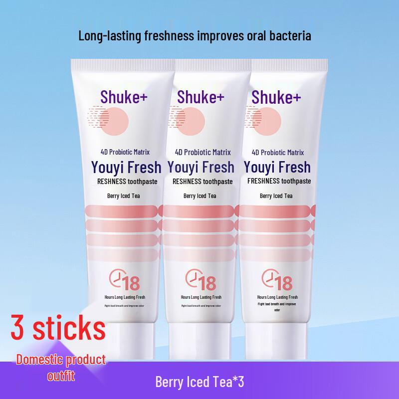 

Shuke Probiotic Fresh Breath Toothpaste - Ice Tea Berry 3-Pack