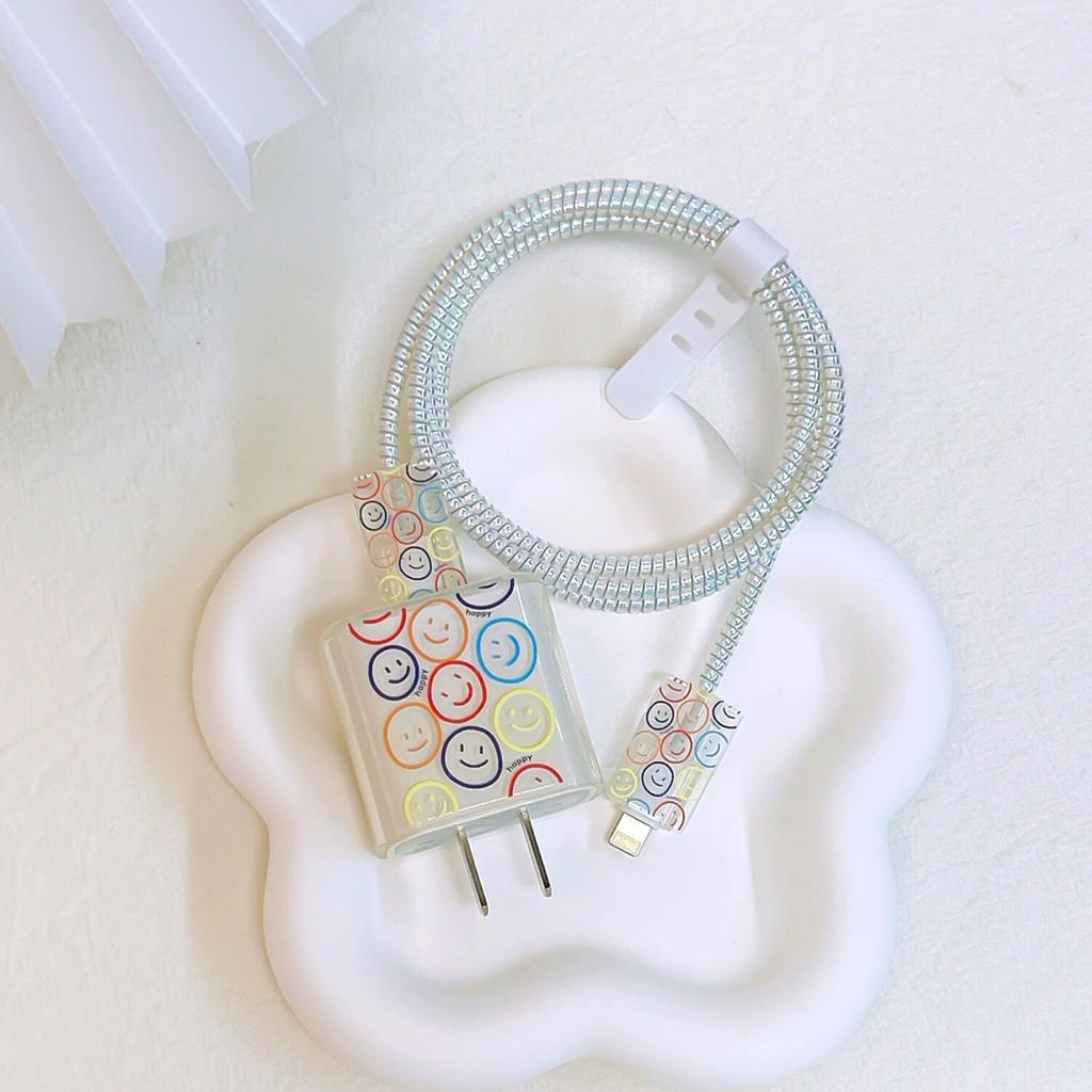 Geeignet für Apple Datenkabel Schutzhülle Ladegerät 20W Schnellladung bruchsicher Kabelaufwickler Niedliches Blume Tier Fortgeschritten